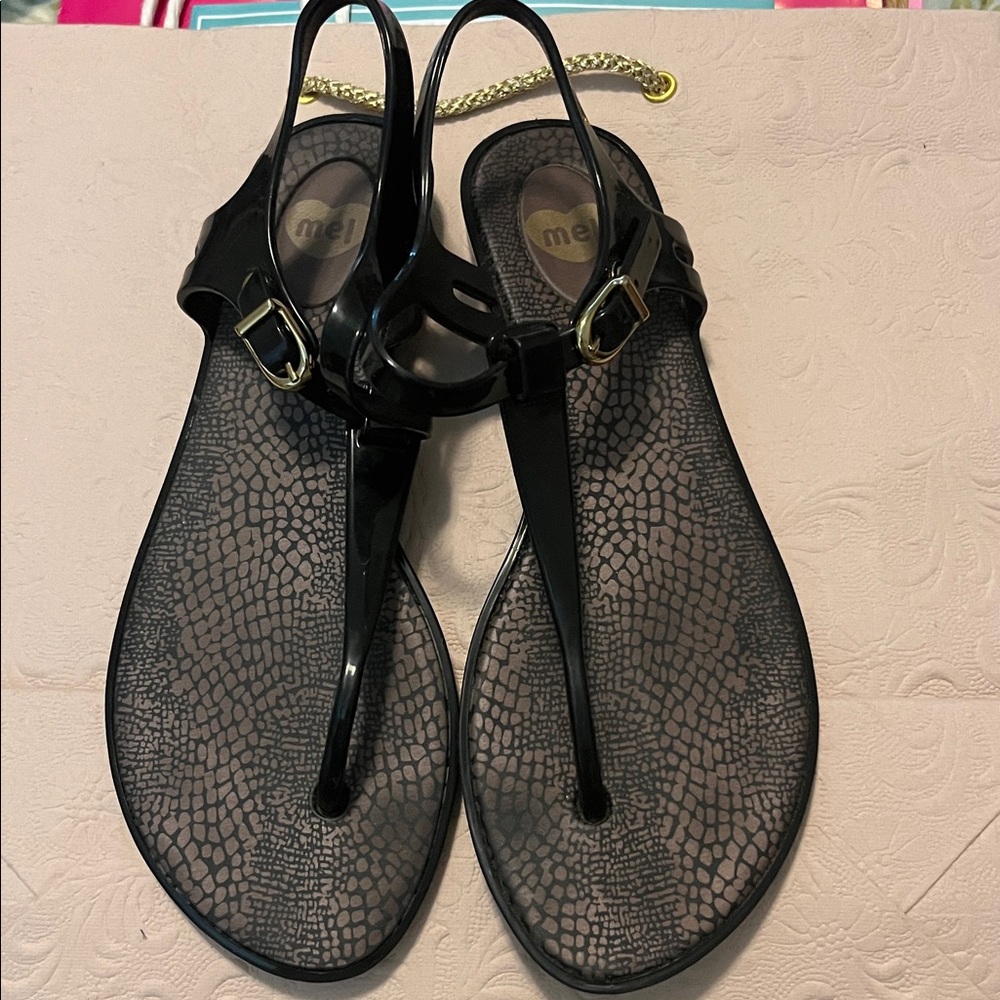 Melissa Black Strappy Sandals